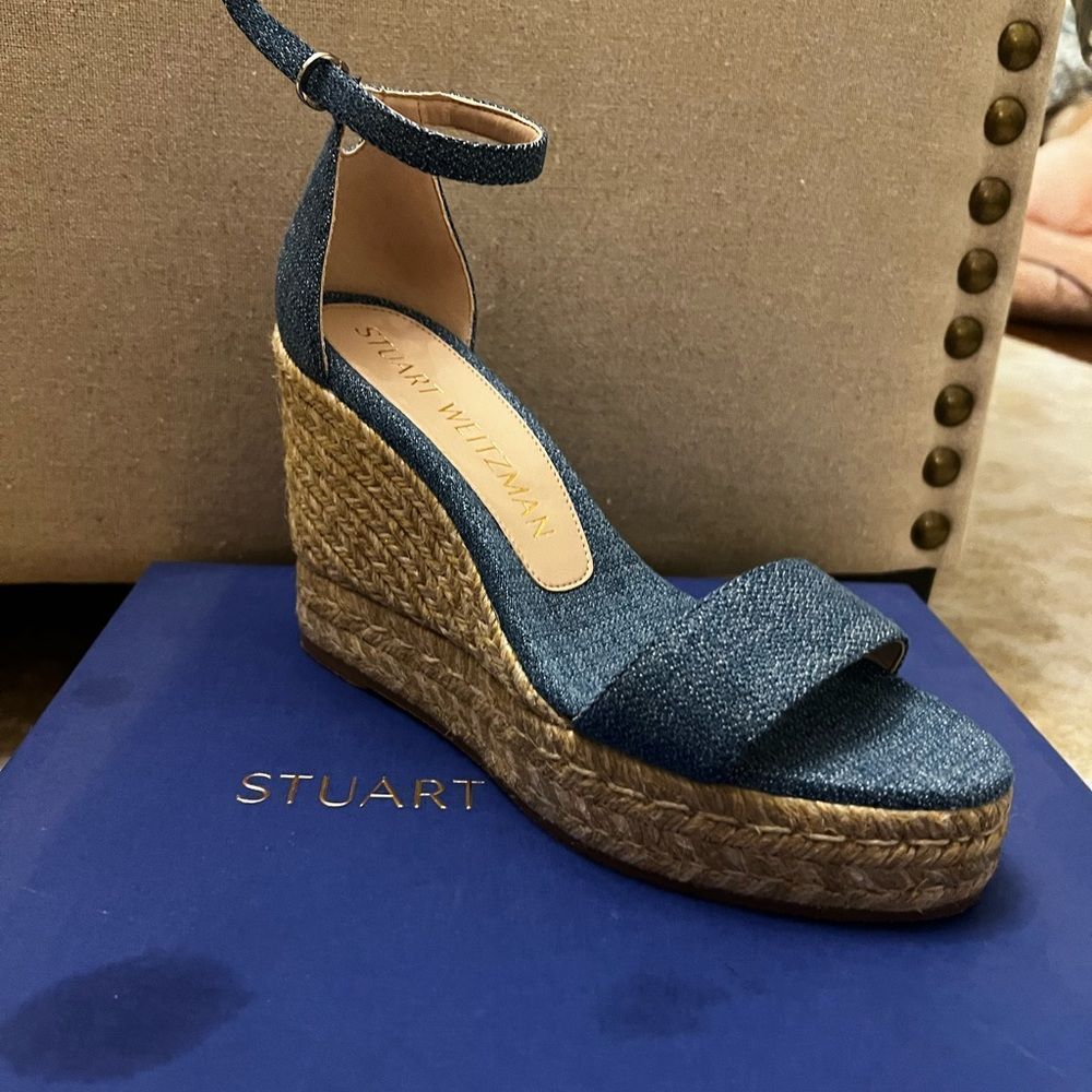Stuart Weitzman Blue Wedges - Picture 3 of 10